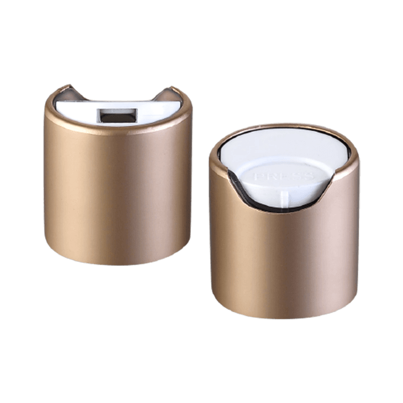 Capuchon supérieur en plastique avec disque en or rose