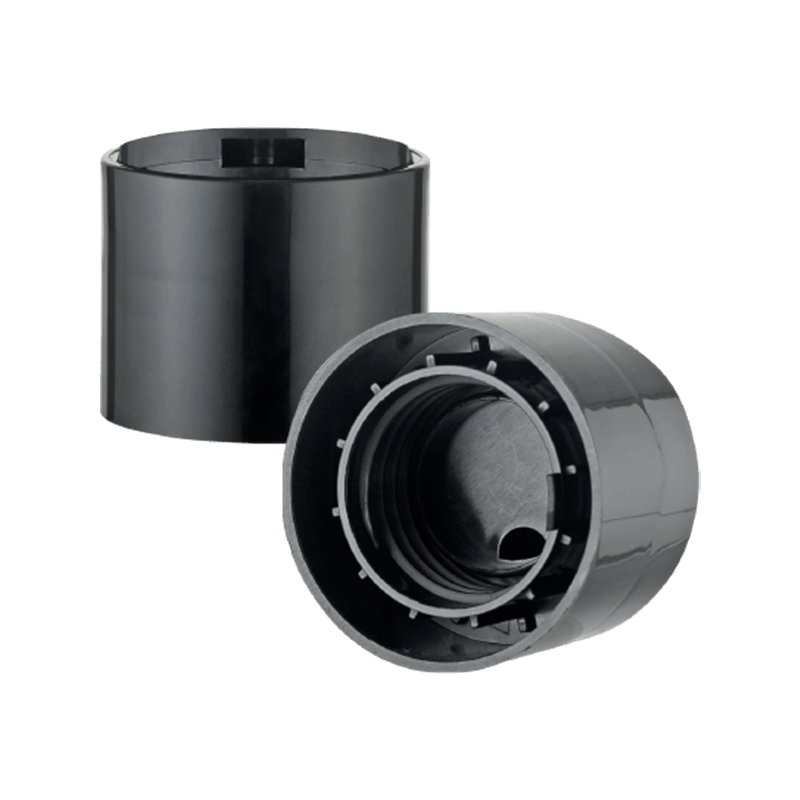 Capuchon supérieur en plastique pp noir pour détergent